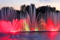 Biggest fountain on the river in Vinnytsia, Ukraine