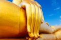 Biggest golden buddha statue sitting in wat muang public thai temple at angthong province, thailand Royalty Free Stock Photo