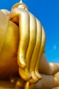 Biggest golden buddha statue sitting in wat muang public thai temple at angthong province, thailand Royalty Free Stock Photo