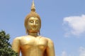 Biggest golden Buddha statue in the world against blue sky and white clouds background, Thailand Royalty Free Stock Photo