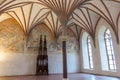 The biggest hall in Malbork castle , the Grand Refectory. Royalty Free Stock Photo