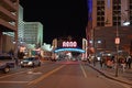 Biggest Little City in the World sign in Reno, Nevada at night. Royalty Free Stock Photo