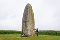 The biggest Menhir isolated in a field. Dol de Bretagne. Brittany, France