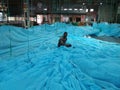 Biggest Rearing fish Blue colour Fish net .this is polymar safety net are made to catch fish .