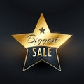 biggest sale star label badge design vector