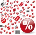 Biggest Set of red price tags in vector design Royalty Free Stock Photo