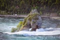 Biggest waterfalls in Europe. Rhine Falls. Rocks over the river with beautiful waterfall. Neuhausen by Schaffhausen in Switzerland Royalty Free Stock Photo