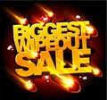 Biggest wipeout sale banner concept with meteorites rain Royalty Free Stock Photo