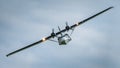 Biggleswade, UK - May 5th 2019:  A vintage Catalina flying boat in flight Royalty Free Stock Photo