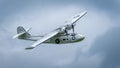 Biggleswade, UK - May 5th 2019:  A vintage Catalina flying boat in flight Royalty Free Stock Photo