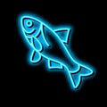 bighead carp neon glow icon illustration