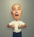 Bighead man showing thumbs up Royalty Free Stock Photo