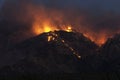 Bighorn Fire blazes at night in Santa Catalina Mountains