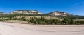 Bighorn National Forrest in Wyoming with Limber Pine (Pinus flexilis) growing in the rocky cliffs Royalty Free Stock Photo