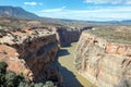 Bighorn River winding through Devils Canyon overlook in the Bighorn Canyon National Recreation Area on the border of Montana Royalty Free Stock Photo