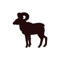 Bighorn sheep tundra animal silhouette vector illustration