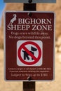 Bighorn Sheep Zone Sign - No Dogs In Joshua Tree