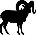 bighornsheep Black Silhouette Generative Ai Royalty Free Stock Photo