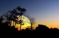 Bigmoon Silhouette background Nam Nao District, Phetchabun Province in northern Thailand Royalty Free Stock Photo