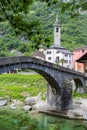 Bignasco village with San Rocco church, Ticino, Switzerland Royalty Free Stock Photo