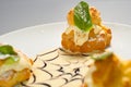 Bigne stuffed with pastry cream Royalty Free Stock Photo
