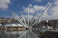 The Bigo in Ancient Harbour of Genoa Royalty Free Stock Photo