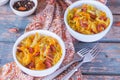 Bigos - stewed cabbage with carrots and smoked sausages , traditional dish of polish cuisine