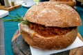 Bigos-traditional Polish dish of finely chopped sauerkraut and fresh cabbage with meat, mushrooms, and sausage Royalty Free Stock Photo