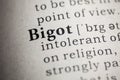 Definition of the word bigot Royalty Free Stock Photo
