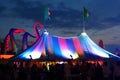 Bigtop festival tent twilight sky