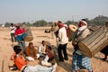 BIHAR, INDIA: Band of the elderly drummers makes religious performance for the dead souls