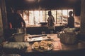 Bihar India - February 12,  2016 :Unidentified man working in the tea shop Royalty Free Stock Photo