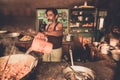 Bihar India - February 12,  2016 :Unidentified man working in the tea shop Royalty Free Stock Photo