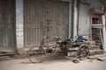 Rickshaw rider naps in the street