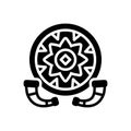Black solid icon for Bihu, assam and folklore Royalty Free Stock Photo