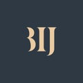 BIJ abstract letter logo Royalty Free Stock Photo