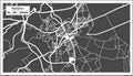 Bijeljina Bosnia and Herzegovina City Map in Black and White Color in Retro Style. Outline Map Royalty Free Stock Photo