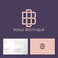 Bijou Boutique logo. Double B monogram for jewelry shop. Premium monogram.