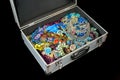 Bijouterie collection in briefcase Royalty Free Stock Photo