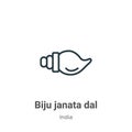 Biju janata dal outline vector icon. Thin line black biju janata dal icon, flat vector simple element illustration from editable