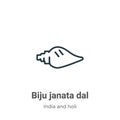 Biju janata dal outline vector icon. Thin line black biju janata dal icon, flat vector simple element illustration from editable Royalty Free Stock Photo