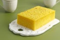Bika Ambon, Loaf Yellow Honeycomb Cake Popular from Medan, Indonesia. Yellow Color Came from Turmeric Royalty Free Stock Photo