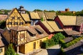 Bikal, Hungary - 21.08.2020: Beautiful rebuilt medieva historical museum village fun adventure park Royalty Free Stock Photo