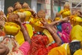 A crowd of Rajasthani women take part in a religious procession in Bikaner, India.