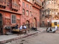 Men playing cards on the streets of Bikaner