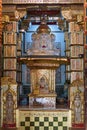 Interior of Jain Bhandasar Temple or Laxmi Nath Temple in Bikaner. India Royalty Free Stock Photo