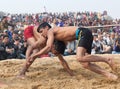 Indian wrestlers doing their practice during Camel festival in Rajasthan