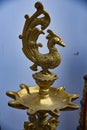 Peacock shaped brass lamp made of brass