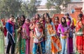 Young girls in traditional rajasthani dress in camel festival bikaner Royalty Free Stock Photo