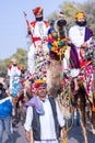 Rajasthani male on camel during bikaner camel festival